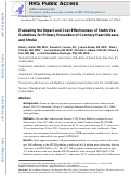 Cover page: Evaluating the Impact and Cost-Effectiveness of Statin Use Guidelines for Primary Prevention of Coronary Heart Disease and Stroke.