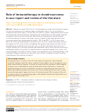 Cover page: Role of immunotherapy in chondrosarcoma: A case report and review of the literature.