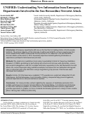 Cover page: UNIFIED: Understanding New Information from Emergency Departments Involved in the San Bernardino Terrorist Attack