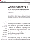 Cover page: Focused Ultrasound Ablation of an Arteriovenous Malformation Model