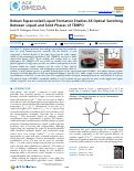 Cover page: Robust Supercooled Liquid Formation Enables All-Optical Switching Between Liquid and Solid Phases of TEMPO.