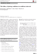 Cover page: The fallacy of placing confidence in confidence intervals