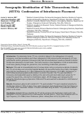 Cover page: Sonographic Identification of Tube Thoracostomy Study (SITTS): Confirmation of Intrathoracic Placement