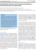 Cover page: Disseminated cutaneous sporotrichosis presenting as a necrotic facial mass: Case and review