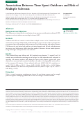 Cover page: Association Between Time Spent Outdoors and Risk of Multiple Sclerosis