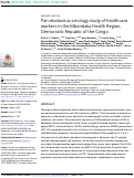 Cover page: Pan-ebolavirus serology study of healthcare workers in the Mbandaka Health Region, Democratic Republic of the Congo