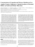 Cover page: Concentration of Cannabis and Tobacco Retailers in Los Angeles County, California: A Spatial Analysis of Potential Effects on Youth and Ethnic Minorities.