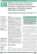 Cover page: Higher serum vitamin D levels are associated with decreased odds of obstructive lung disease in the general population: an NHANES analysis (2007–2008 to 2009–2010)