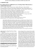 Cover page: Preventing the Post-Antibiotic Era by Training Future Pharmacists as Antimicrobial Stewards