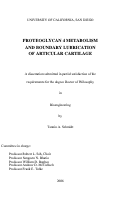 Cover page: Proteoglycan 4 metabolism and boundary lubrication of articular cartilage