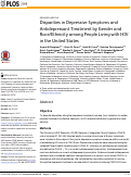 Cover page: Disparities in Depressive Symptoms and Antidepressant Treatment by Gender and Race/Ethnicity among People Living with HIV in the United States