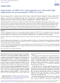 Cover page: Deactivation of SARS-CoV-2 with pulsed-xenon ultraviolet light: Implications for environmental COVID-19 control