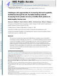 Cover page: Challenges and opportunities to increasing fruit and vegetable distribution through the US charitable feeding network: increasing food systems recovery of edible fresh produce to build healthy food access