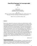 Cover page: Hand Rule Damages for Incompensable Losses