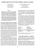 Cover page: Bridging computational, formal and psycholinguistic approaches to language