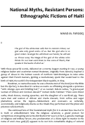 Cover page: National Myths, Resistant Persons: Ethnographic Fictions of Haiti