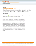 Cover page: Phosphate acts directly on the calcium-sensing receptor to stimulate parathyroid hormone secretion