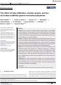 Cover page: The effect of fatty infiltration, revision surgery, and sex on lumbar multifidus passive mechanical properties