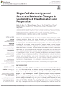 Cover page: Single Cell Mechanotype and Associated Molecular Changes in Urothelial Cell Transformation and Progression