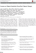 Cover page: Lessons on Climate Sensitivity From Past Climate Changes