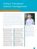 Cover page of Kidney Transplant Waitlist Management