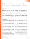 Cover page: RNAi screen identifies a role for adaptor protein AP-3 in sorting to the regulated secretory pathway