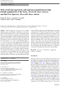 Cover page: Male territorial aggression and androgen modulation in high latitude populations of the Sooty, Passerella iliaca sinuosa, and Red Fox Sparrow, Passerella iliaca zaboria