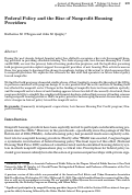 Cover page: Federal Policy and the Rise of Nonprofit Housing Providers