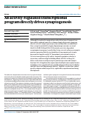 Cover page: An activity-regulated transcriptional program directly drives synaptogenesis.