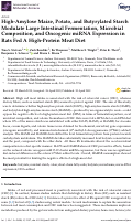 Cover page: High-Amylose Maize, Potato, and Butyrylated Starch Modulate Large Intestinal Fermentation, Microbial Composition, and Oncogenic miRNA Expression in Rats Fed A High-Protein Meat Diet