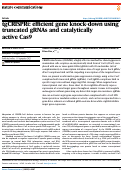 Cover page: tgCRISPRi: efficient gene knock-down using truncated gRNAs and catalytically active Cas9.