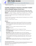 Cover page: Feasibility and Diagnostic Performance of Voxelwise Computed Diffusion‐Weighted Imaging in Breast Cancer