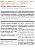 Cover page: Individual differences in cortical processing speed predict cognitive abilities: A model-based cognitive neuroscience account