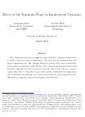 Cover page: Effects of the Minimum Wage on Employment Dynamics