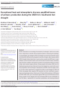 Cover page: Exceptional heat and atmospheric dryness amplified losses of primary production during the 2020 U.S. Southwest hot drought