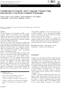 Cover page: Classification of Genicular Artery Anatomic Variants Using Intraoperative Cone-Beam Computed Tomography