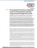 Cover page: Focussing Protons from a Kilojoule Laser for Intense Beam Heating using Proximal Target Structures