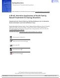 Cover page: A Brief, Intensive Application of Multi-Family-Based Treatment for Eating Disorders.