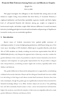 Cover page: Financial Risk Tolerance Among Same-sex and Mixed-sex Couples