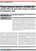 Cover page: Tunable multistate field-free switching and ratchet effect by spin-orbit torque in canted ferrimagnetic alloy