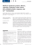 Cover page: Wolfram Syndrome protein, Miner1, regulates sulphydryl redox status, the unfolded protein response, and Ca2+ homeostasis