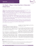 Cover page: The weight of stigma: Cortisol reactivity to manipulated weight stigma