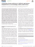 Cover page: Cultivating climate resilience in California agriculture: Adaptations to an increasingly volatile water future