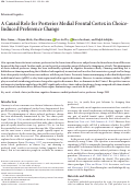 Cover page: A Causal Role for Posterior Medial Frontal Cortex in Choice-Induced Preference Change