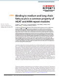 Cover page: Binding to medium and long chain fatty acyls is a common property of HEAT and ARM repeat modules