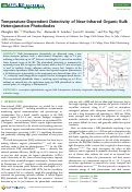 Cover page: Temperature-Dependent Detectivity of Near-Infrared Organic Bulk Heterojunction Photodiodes
