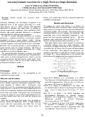 Cover page: Assessing Semantic Associates for a Single Word in a Single Individual