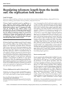 Cover page: Regulating telomere length from the inside out: the replication fork model