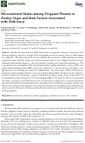 Cover page: Micronutrient Status among Pregnant Women in Zinder, Niger and Risk Factors Associated with Deficiency