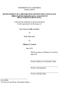 Cover page: Development of a restorative justice education scale through secondary data analysis of real-world school data